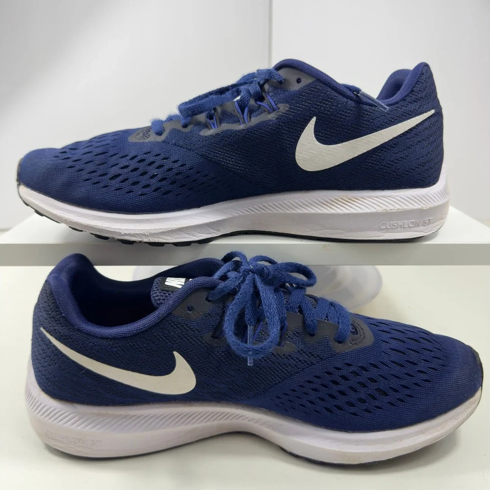 Nike Zoom Winflo 4 Men Size 8.5 Obsidian Navy Blue Running Shoes 898466-400